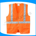 unisex customized orange-red reflective vest with reflective tape